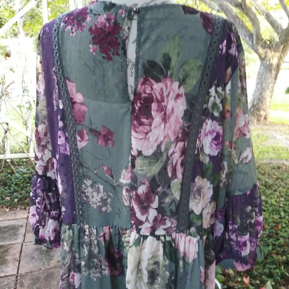 Wayward Fancies eShakti Maxi Floral Dress 2X 22W - Picture 6 of 11